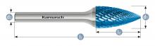 Karnasch 115061.095 - Tungsten carbide burr - BLUE-TEC