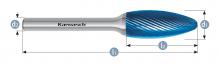 Karnasch 115073.020 - Tungsten carbide burr - BLUE-TEC