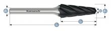 Karnasch 115085.060 - Tungsten carbide burr - BLACK-TEC