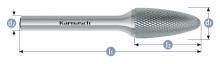 Karnasch 114084.020 - Tungsten carbide burr - Uncoated
