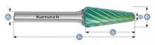 Karnasch 116098.020 - Tungsten carbide burr GREEN-TEC