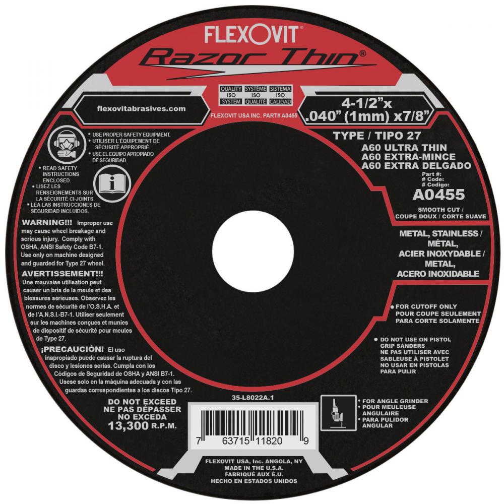 DEPRESSED CENTER CUTOFF WHEEL<span class=' ItemWarning' style='display:block;'>Item is usually in stock, but we&#39;ll be in touch if there&#39;s a problem<br /></span>