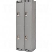 Kleton FN464 - LOCKER, ASSEMBLED,2 TIER,2 BANK, 24X18X72 GREY