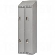 Kleton FN479 - LOCKER, ASMBLD,W/ST,2 TIER ,2 BANK, 24X18X72 GRY