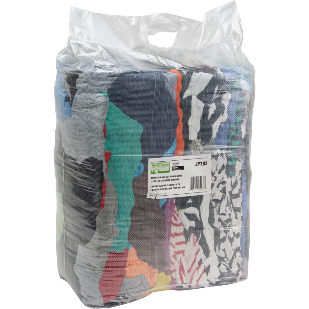 WIPING RAGS, COLOURED COTTON T-SHIRTS, 25LBS<span class=' ItemWarning' style='display:block;'>Item is usually in stock, but we&#39;ll be in touch if there&#39;s a problem<br /></span>