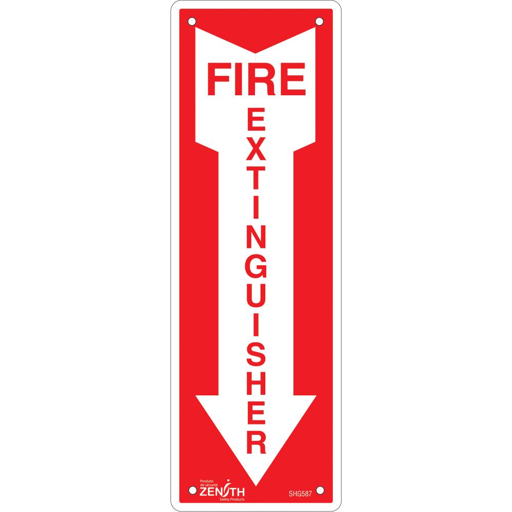 SIGN 12&#34;X4&#34; EXTINGUISHERW/ ARROW, AL<span class=' ItemWarning' style='display:block;'>Item is usually in stock, but we&#39;ll be in touch if there&#39;s a problem<br /></span>