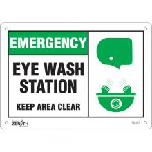 Zenith Safety Products SGL727 - "Eye wash Station Keep Area Clear" Sign