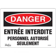 Zenith Safety Products SGM269 - "Personnel Autorisé Seulement" Sign