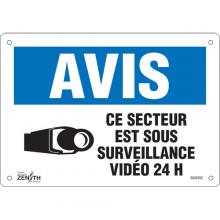 Zenith Safety Products SGM300 - "Ce Secteur est Sous Surveillance" Sign