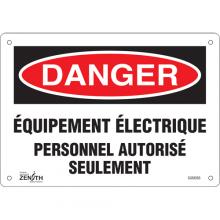 Zenith Safety Products SGM385 - "Équipement Électrique" Sign