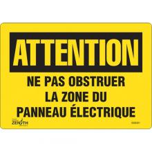 Zenith Safety Products SGM401 - "Zone du Panneau Électrique" Sign