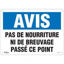 Zenith Safety Products SGM516 - "Pas de Nourriture" Sign