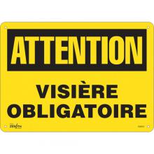 Zenith Safety Products SGM552 - "Visière Obligatoire" Sign