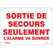 Zenith Safety Products SGM614 - "Sortie De Secours" Sign