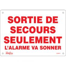 Zenith Safety Products SGM615 - "Sortie De Secours" Sign