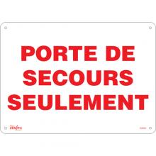 Zenith Safety Products SGM666 - "Porte De Secours" Sign