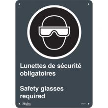 Zenith Safety Products SGM714 - "Safety Glasses Required/Lunettes de sécurité obligatoires" Sign