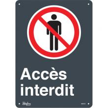 Zenith Safety Products SGM720 - "Accès interdit" Sign