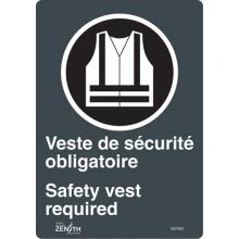 Zenith Safety Products SGP400 - "Port du dossard obligatoire/Safety Vest Required" Sign