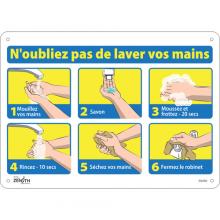 Zenith Safety Products SGU300 - "N'oubliez pas de laver vos mains" Sign