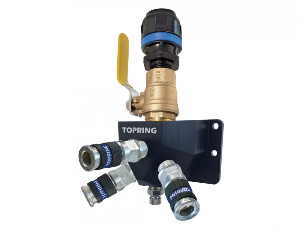 Aluminum Wall Manifold With 3 1/4 Industrial Quick Couplers for 25 mm S08<span class=' ItemWarning' style='display:block;'>Item is usually in stock, but we&#39;ll be in touch if there&#39;s a problem<br /></span>