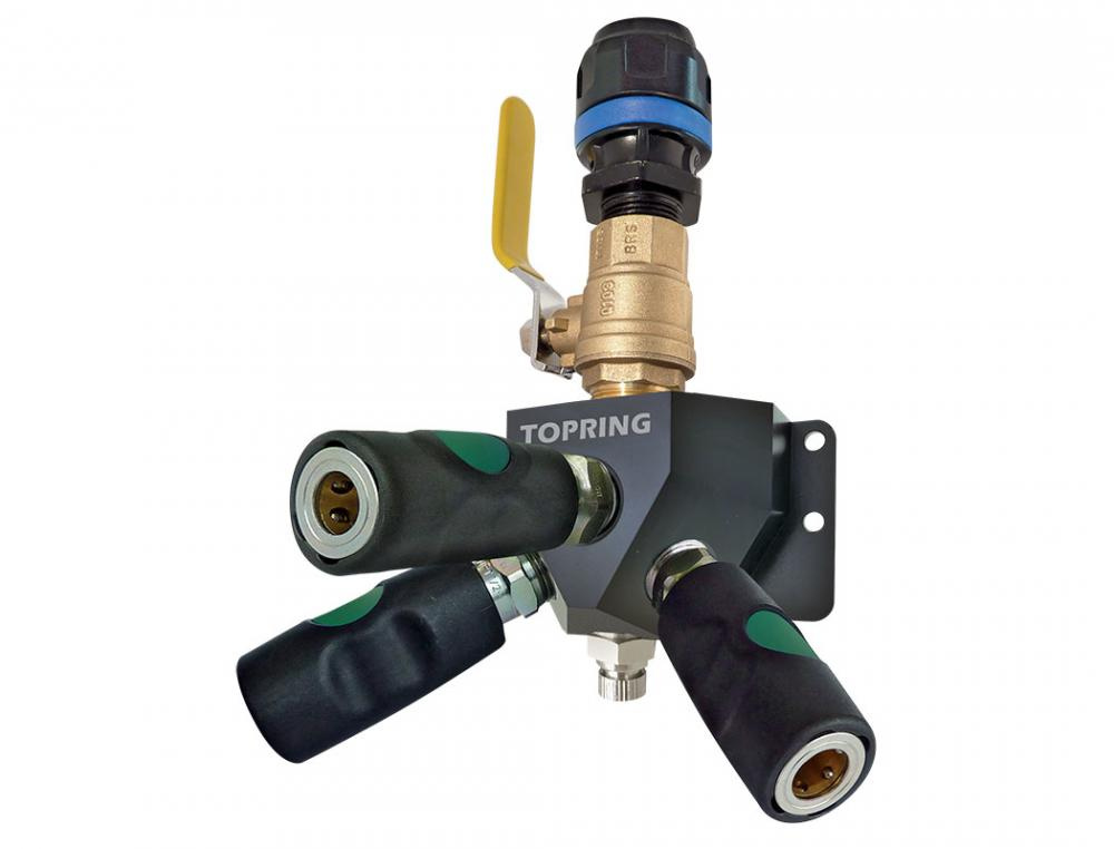 Aluminum Wall Manifold With 3 Ultraflo Quick Couplers for 20 mm S08<span class=' ItemWarning' style='display:block;'>Item is usually in stock, but we&#39;ll be in touch if there&#39;s a problem<br /></span>