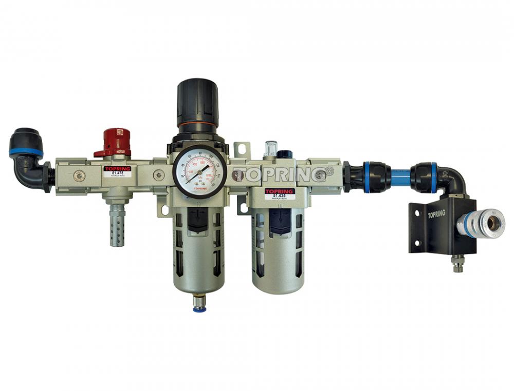 FRL Unit and Wall Manifold With 1 Steel Coupler 1/4 Industrial for 16 mm S08<span class=' ItemWarning' style='display:block;'>Item is usually in stock, but we&#39;ll be in touch if there&#39;s a problem<br /></span>