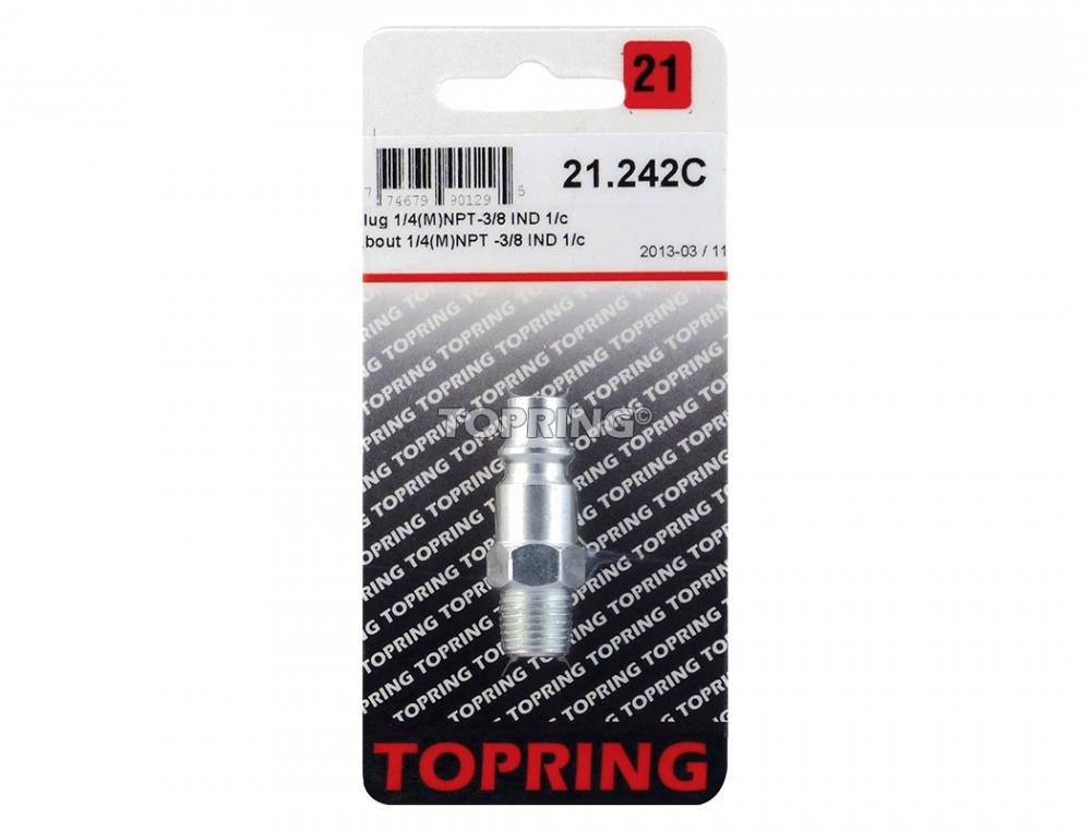 3/8 Industrial Steel Coupler Plug 1/4 (M) NPT<span class=' ItemWarning' style='display:block;'>Item is usually in stock, but we&#39;ll be in touch if there&#39;s a problem<br /></span>