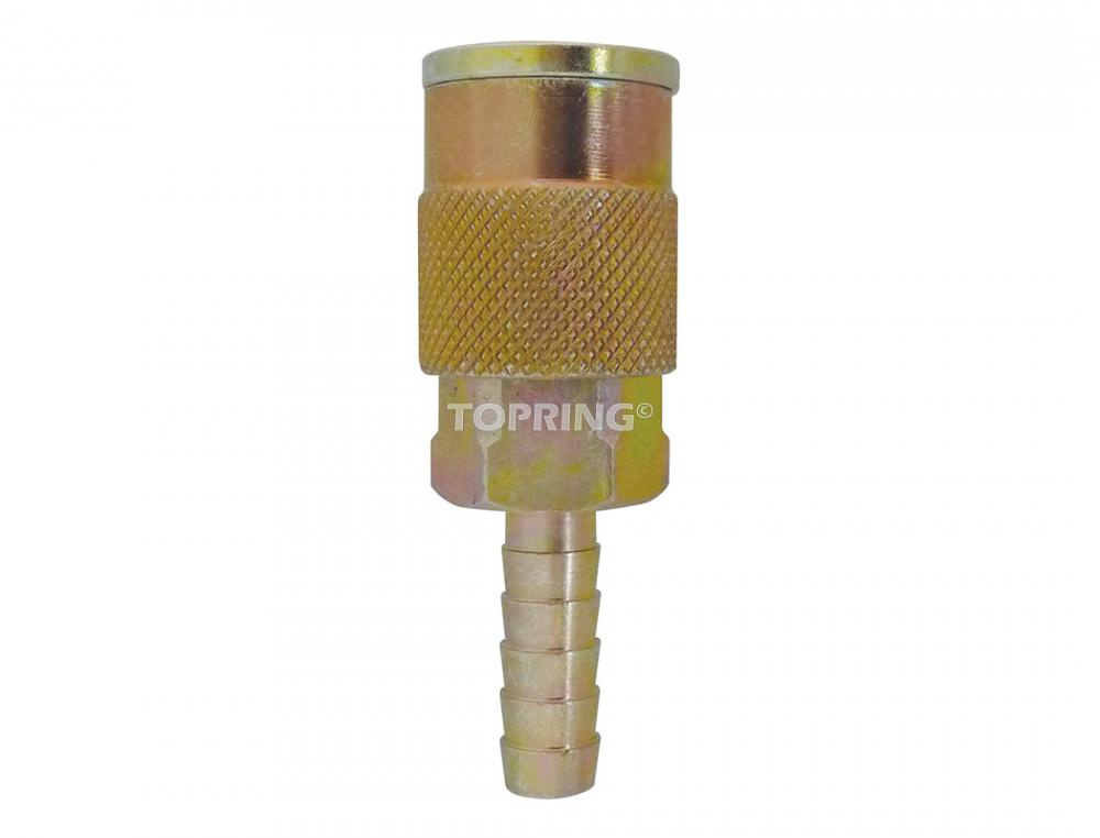 3/8 Industrial Steel Quick Couple With 1/2 Hose Barb<span class=' ItemWarning' style='display:block;'>Item is usually in stock, but we&#39;ll be in touch if there&#39;s a problem<br /></span>