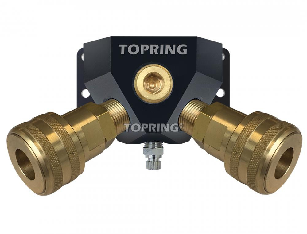 Aluminum Wall Manifold 1/2 (F) NPT With 2 1/2 Industrial Quick Couplers<span class=' ItemWarning' style='display:block;'>Item is usually in stock, but we&#39;ll be in touch if there&#39;s a problem<br /></span>