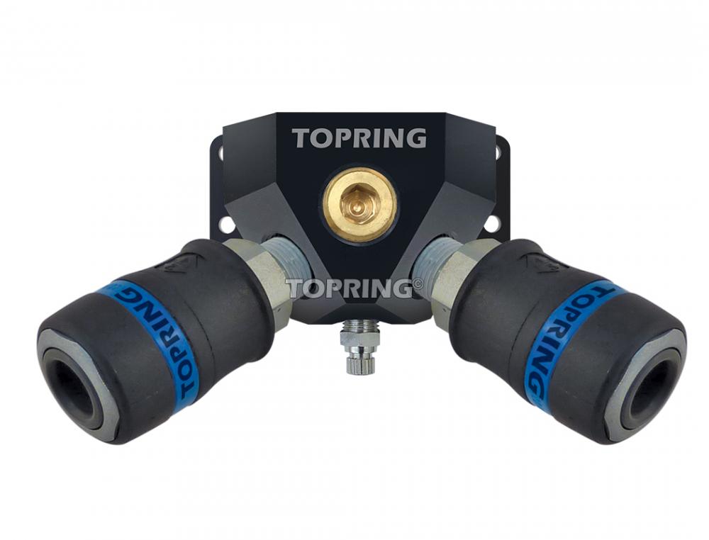 Aluminum Wall Manifold 1/2 (F) NPT With 2 1/2 Industrial Quick Couplers<span class=' ItemWarning' style='display:block;'>Item is usually in stock, but we&#39;ll be in touch if there&#39;s a problem<br /></span>