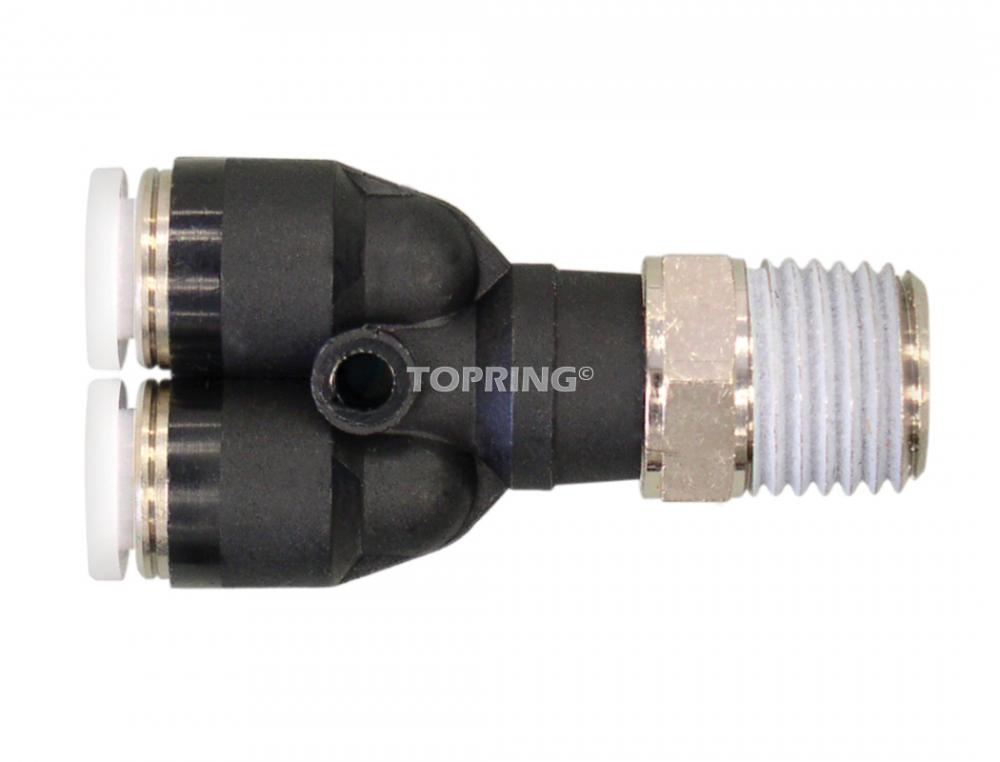 10 mm Push-to-Connect to 1/4 (M) NPT Y Adapter<span class=' ItemWarning' style='display:block;'>Item is usually in stock, but we&#39;ll be in touch if there&#39;s a problem<br /></span>