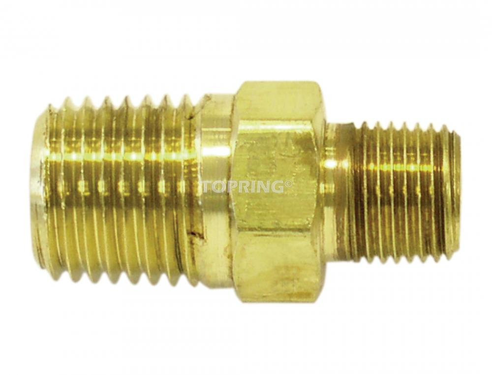 Brass Hexagonal Reducer 1/2 (M) to 1/4 (M) NPT<span class=' ItemWarning' style='display:block;'>Item is usually in stock, but we&#39;ll be in touch if there&#39;s a problem<br /></span>