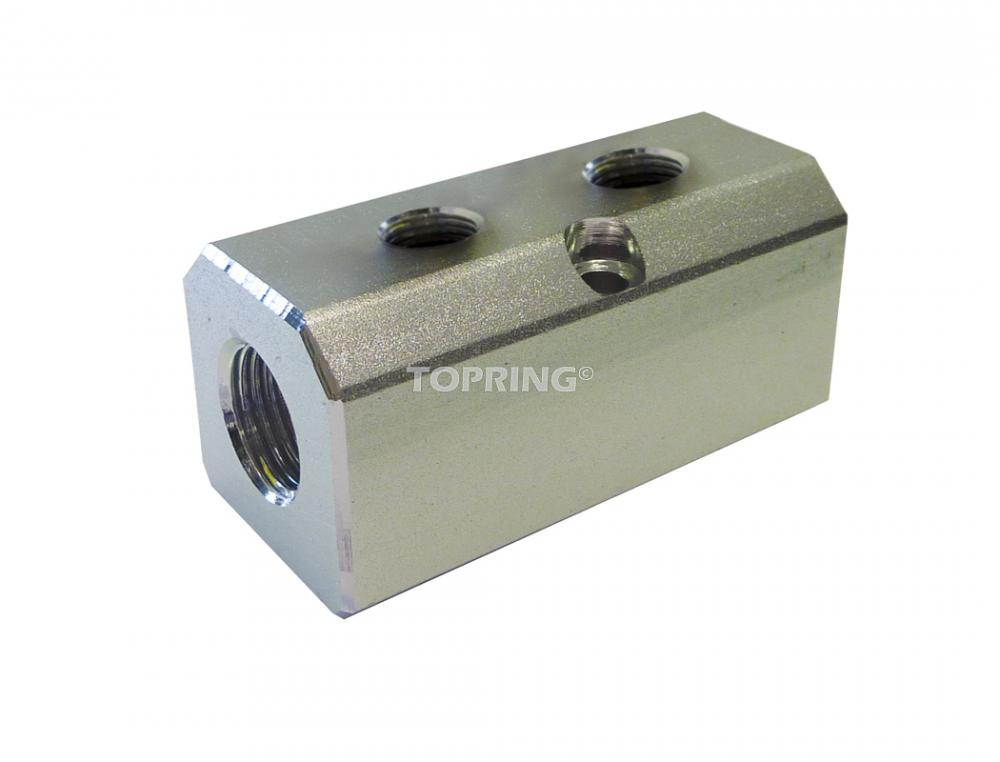 Bar Manifold 1/2(F)NPT x (2)1/4(F)NPT Alu<span class=' ItemWarning' style='display:block;'>Item is usually in stock, but we&#39;ll be in touch if there&#39;s a problem<br /></span>