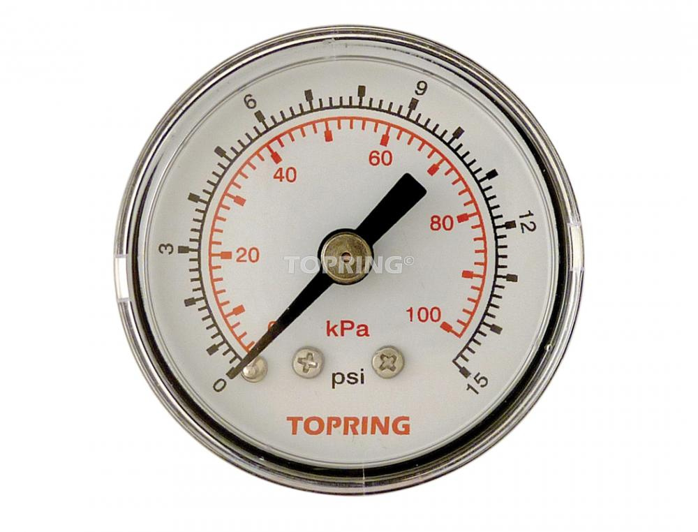 1-1/2 In. Steel Dry Gauge 0 to 15 PSI<span class=' ItemWarning' style='display:block;'>Item is usually in stock, but we&#39;ll be in touch if there&#39;s a problem<br /></span>
