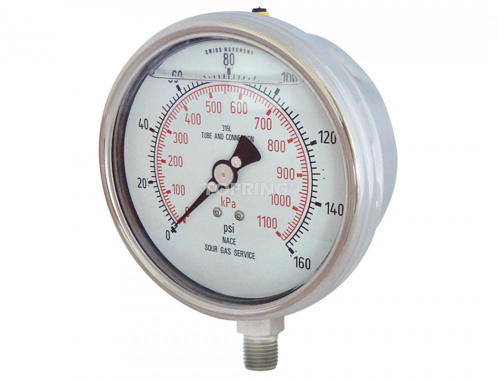 4 In. Stainless Steel Liquid Filled Pressure Gauge With Glycerin 0 to 160 PSI<span class=' ItemWarning' style='display:block;'>Item is usually in stock, but we&#39;ll be in touch if there&#39;s a problem<br /></span>
