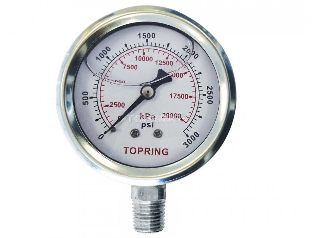 4 In. Stainless Steel Liquid Filled Pressure Gauge With Glycerin 0 to 3000 PSI<span class=' ItemWarning' style='display:block;'>Item is usually in stock, but we&#39;ll be in touch if there&#39;s a problem<br /></span>