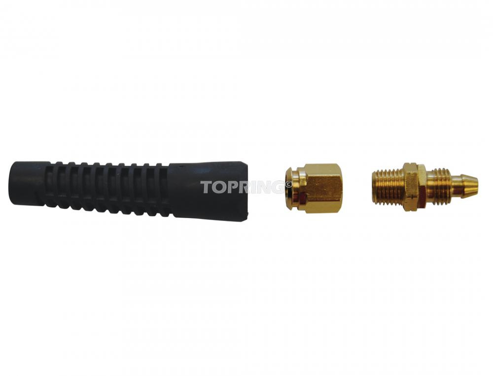 Brass Swivel Adapter 1/4 I.D. to 1/4 (M) NPT With Bend Restrictor<span class=' ItemWarning' style='display:block;'>Item is usually in stock, but we&#39;ll be in touch if there&#39;s a problem<br /></span>