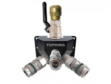Topring 07.488.02 - Aluminum Wall Manifold With 3 Ultraflo Quick Couplers for 28 mm S07