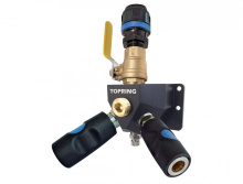 Topring 08.465.05 - Aluminum Wall Manifold With 2 1/4 Industrial Quick Couplers for 20 mm S08