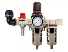Topring 08.632 - FRL Unit and Wall Manifold With 2 Steel Couplers 1/4 Industrial for 25 mm S08