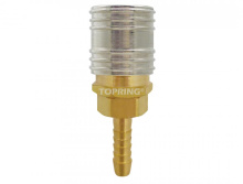 Topring 20.564 - 1/4 Industrial Brass Quick Coupler With 3/8 Hose Barb