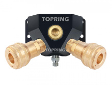 Topring 21.701 - Aluminum Wall Manifold 1/2 (F) NPT With 2 3/8 Industrial Quick Couplers