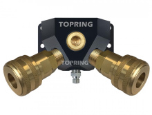 Topring 22.701 - Aluminum Wall Manifold 1/2 (F) NPT With 2 1/2 Industrial Quick Couplers