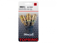 Topring 23.703C - 3-Way Air Splitter With 1/4 Aro 210 Quick Couplers