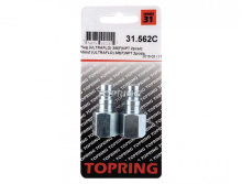 Topring 31.562C - Ultraflo 7.8 mm Steel Coupler Plug 3/8 (F) NPT