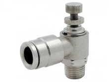 Topring 39.706 - 1/4 in. Push-to-Connect to 1/4 (M) NPT Flow Control Valve Elbow Adapter