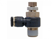 Topring 42.904 - 4 mm Push-to-Connect to 1/8 (M) BSPT Flow Control Valve Elbow Adapter