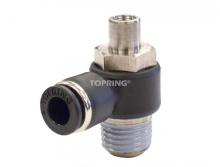 Topring 44.975 - 3/8 in. Push-to-Connect to 3/8 (M) NPT Flow Control Valve Elbow Adapter