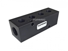 Topring 47.422 - 4 Port Aluminum Manifold 3/8 (F) NPT With 1/4 (F) NPT Outlet
